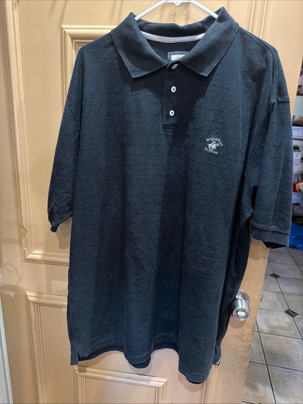 Beverly Hills Polo Club Men's Black Polo with Chest Crest